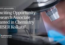 "Exciting Opportunity: Research Associate Wanted in Chemistry at IISER Kolkata"