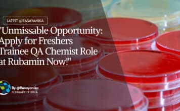 Apply for Freshers Trainee QA Chemist Role at Rubamin Now! "Unmissable Opportunity: Apply for Freshers Trainee QA Chemist Role at Rubamin Now!"