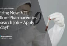 "Hiring Now: VIT Vellore Pharmaceutics Research Job - Apply Today!"