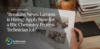 "Breaking News: Lanxess is Hiring! Apply Now for a BSc Chemistry Process Technician Job"