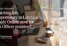 "Exciting Job Opportunity at Lubrizol: Apply Online now for QA Officer position!"