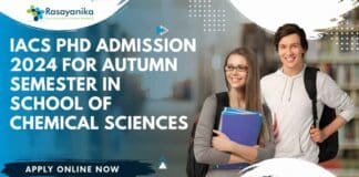 IACS PhD Admission 2024