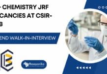 CSIR-IICB Chemistry JRF Vacancies