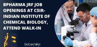 CSIR-IICB BPharma JRF Job Openings