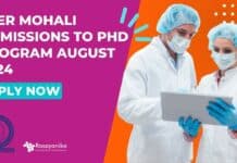 IISER Mohali 2024 Admission to PhD Program, Apply Online