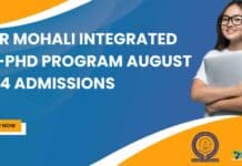 IISER Mohali Integrated MS-PhD Program