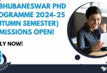 IIT Bhubaneswar PhD Programme 2024-25