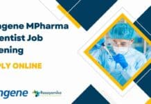 Syngene MPharma Scientist Job Opening