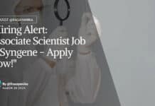 "Hiring Alert: Associate Scientist Job at Syngene - Apply Now!"