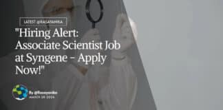 "Hiring Alert: Associate Scientist Job at Syngene - Apply Now!"