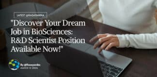 "Discover Your Dream Job in BioSciences: R&D Scientist Position Available Now!"