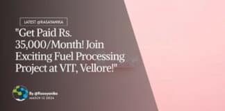 VIT Vellore Chemical Engineering SRF Job - Apply Now