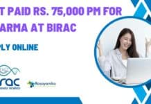 BIRAC Jobs Pharma Associate