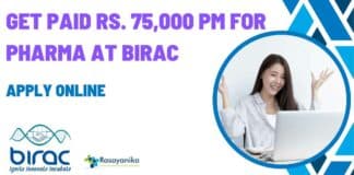 BIRAC Jobs Pharma Associate