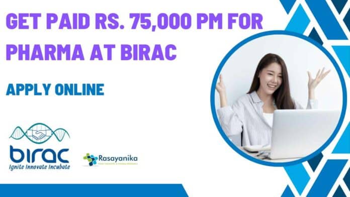BIRAC Jobs Pharma Associate