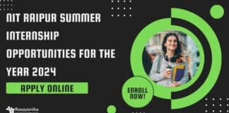 NIT Raipur Summer Internship Opportunities