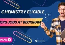 Freshers Chemistry Jobs at Beckman