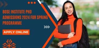 Bose Institute Admissions 2024