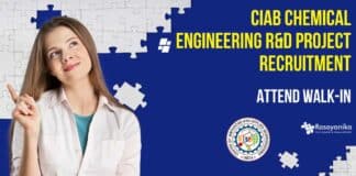 CIAB Chemical Engineering R&D Project Recruitment