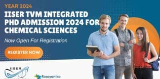IISER TVM 2024 Integrated PhD Admission For Chemical Sciences