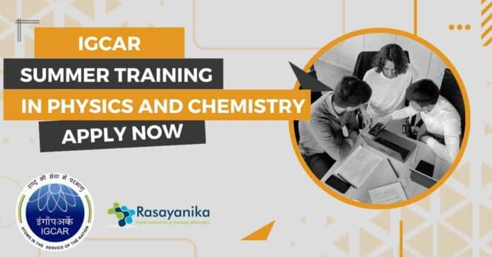 Summer Training in Chemistry