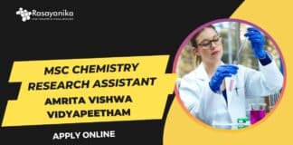 MSc Chemistry Research Assistant