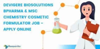 Devigere Biosolutions BPharma & MSc Chemistry Cosmetic Formulator Job - Apply Online