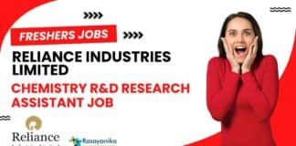 Freshers Chemistry R&D Assistant