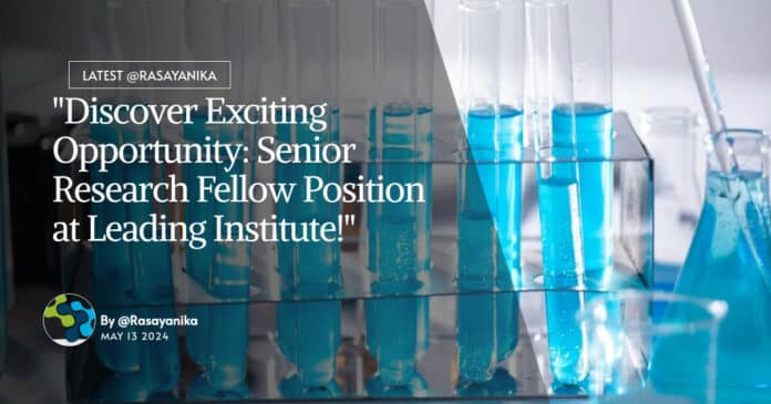 VIT Vellore MTech Chemical Engineering SRF Job Opening - Apply Now