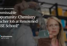 "Unmissable Opportunity: Chemistry Teacher Job at Renowned CBSE School!"