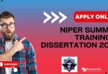 NIPER Summer Training & Dissertation 2024