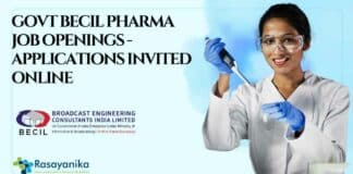 Govt BECIL Pharma Job Openings