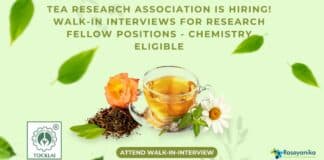 Tea Research Association Hiring!