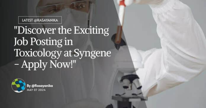 Syngene Pharma Associate Scientist Job Opening - Apply Online