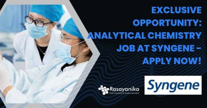 Syngene Analytical Chemistry Job