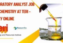 Laboratory Analyst Job For Chemistry