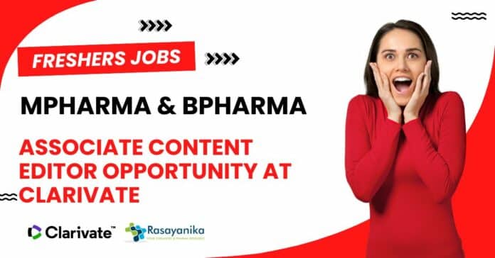 Freshers Pharma Job Openings