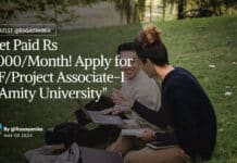 "Get Paid Rs 31000/Month! Apply for JRF/Project Associate-I at Amity University"