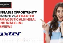 Freshers Pharma Jobs at Baxter