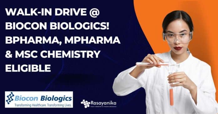 Walk-In Drive @ Biocon Biologics!