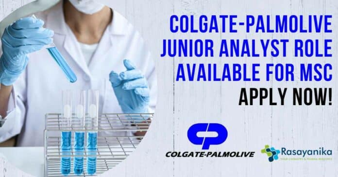 Colgate-Palmolive Junior Analyst Role Available For MSc - Apply Now!
