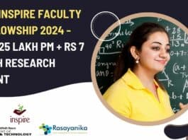 Inspire Faculty Fellowship 2024 DST