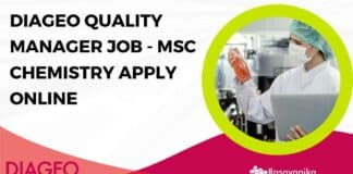 DIAGEO Quality Manager Job