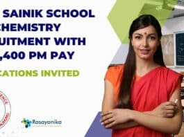 Govt Sainik School PGT Chemistry Recruitment