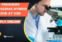 Freshers MPharma GSK Job