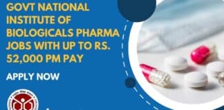 Govt Pharma Jobs at NIB - Applications Invited