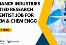 Reliance Industries Research Scientist Job