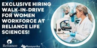 Reliance Life Sciences Walk-In For Women - Chemistry & Chemical Engg Eligible