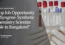 "Top Job Opportunity at Syngene: Synthetic Chemistry Scientist Role in Bangalore!"