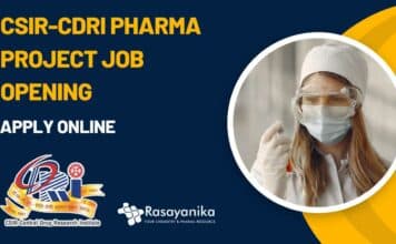 CSIR-CDRI Pharma Project Job Opening